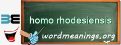 WordMeaning blackboard for homo rhodesiensis